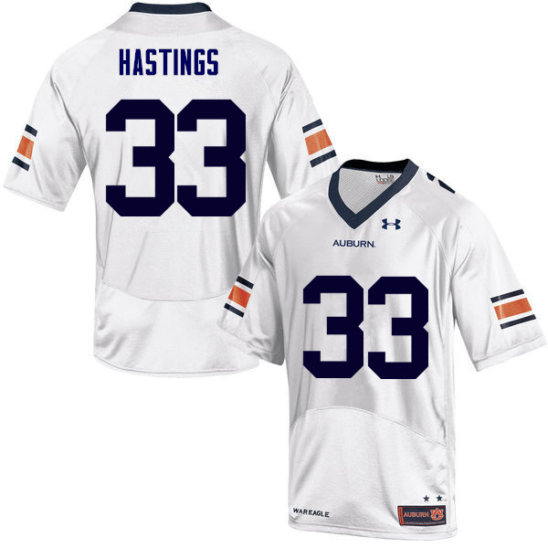 Auburn Tigers Men's Will Hastings #33 White Under Armour Stitched College NCAA Authentic Football Jersey VMM4474UV